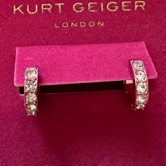 Kurt Geiger pink pave hoop earrings - Picture 3 of 5